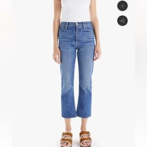 Mother denim jeans Tomcat straight leg cropped “running with scissors” 24